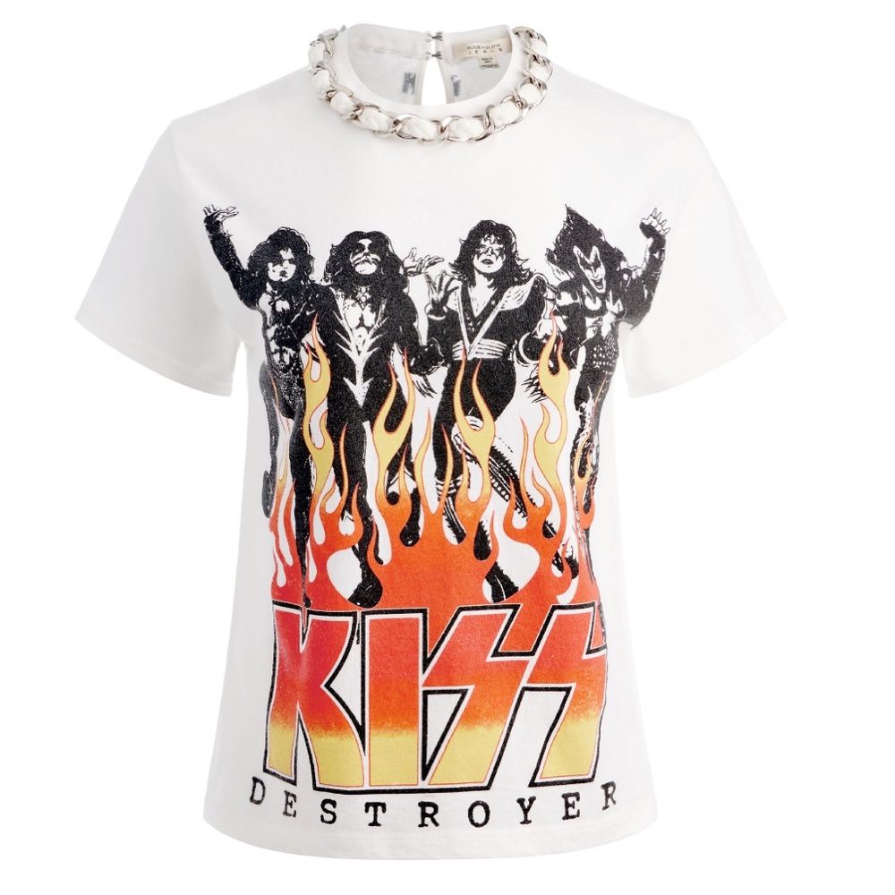 New Alice and Olivia Miller embellished KISS tee
